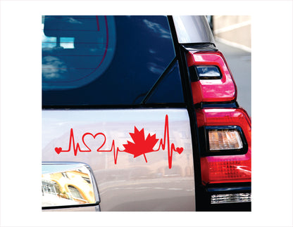Canada Heartbeat Red Vinyl Decal Sticker