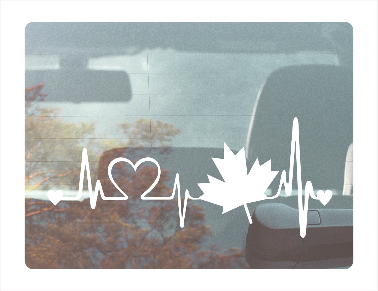 Canada Heartbeat White Vinyl Decal Sticker