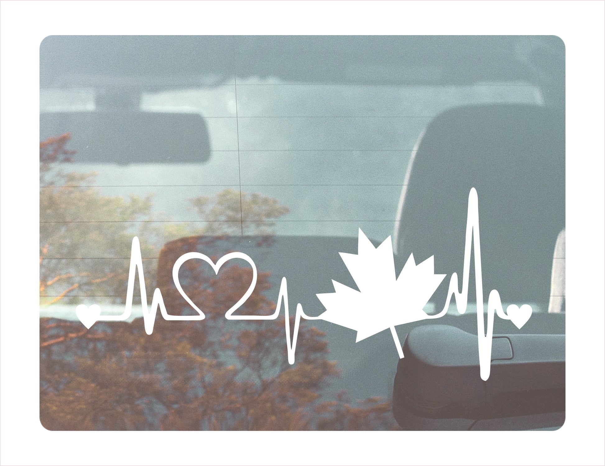 Canada Heartbeat White Vinyl Decal Sticker