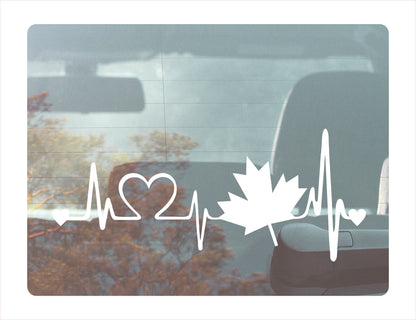 Canada Heartbeat White Vinyl Decal Sticker