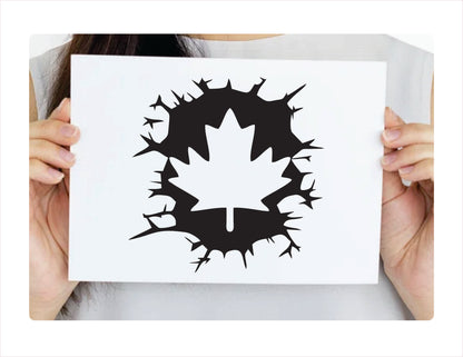 Canadian maple leaf Black Vinyl Decal Sticker
