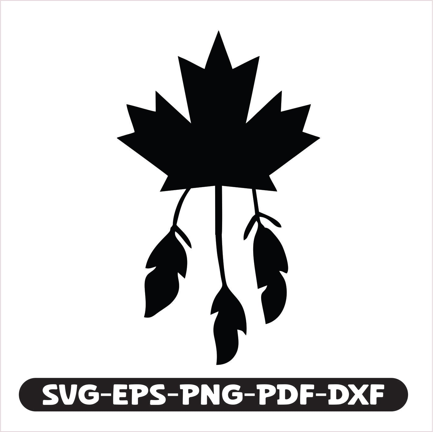 Canadian feathers leaf SVG EPS PNG PDF DXF Cutting