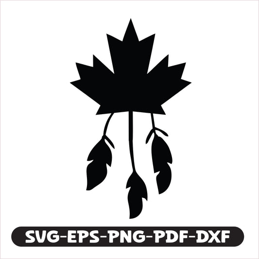 Canadian feathers leaf SVG EPS PNG PDF DXF Cutting