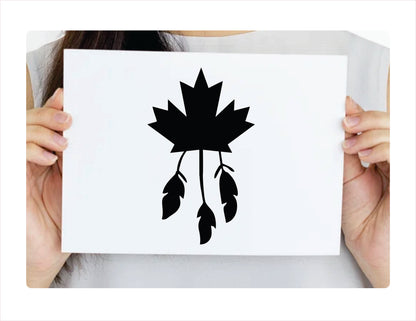 Canadian Feathers Black Vinyl Decal Sticker