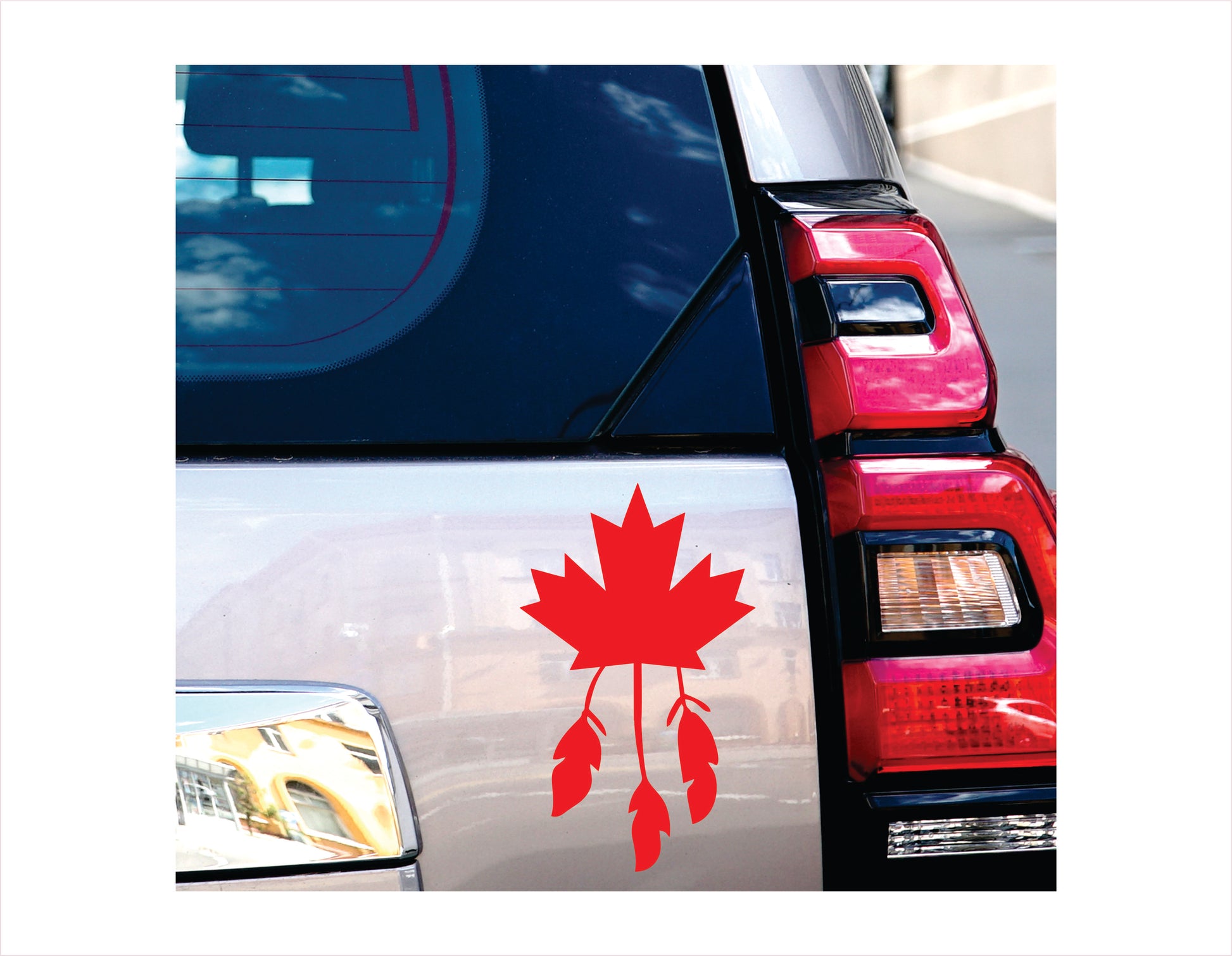 Canadian Feathers Red Vinyl Decal Sticker