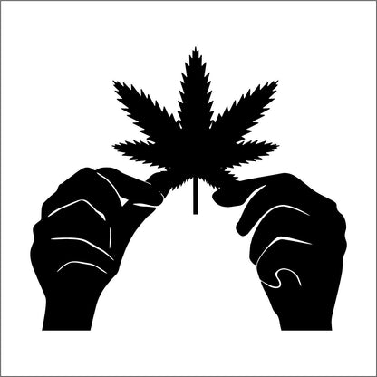 MARIJUANA LEAF hands Vinyl Decal Sticker