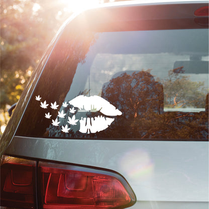 Cannabis Lip Vinyl Decal Sticker