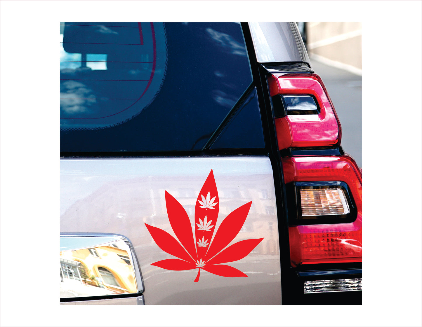 MARIJUANA WEED Cannabis leaf Red Vinyl Decal Sticker