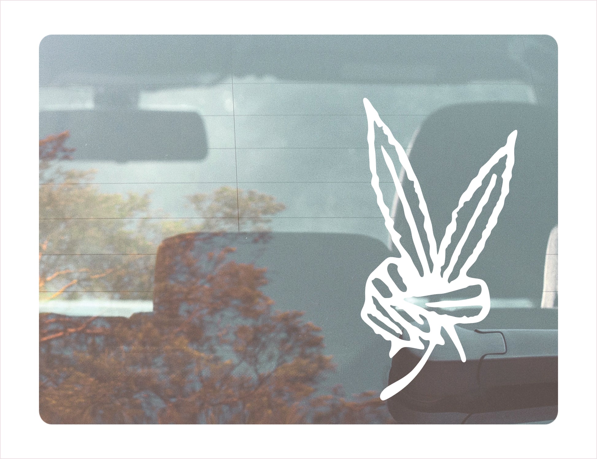 Cannabis Peace White Vinyl Decal Sticker
