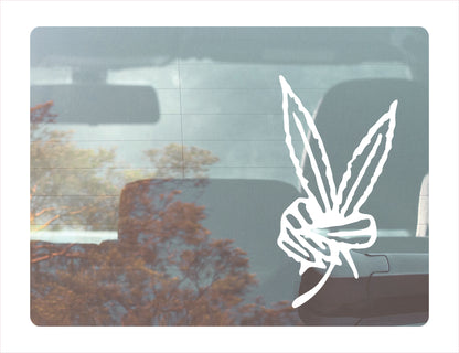 Cannabis Peace White Vinyl Decal Sticker
