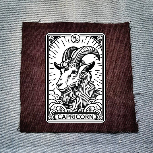 Capricorn Zodiac Black Patch