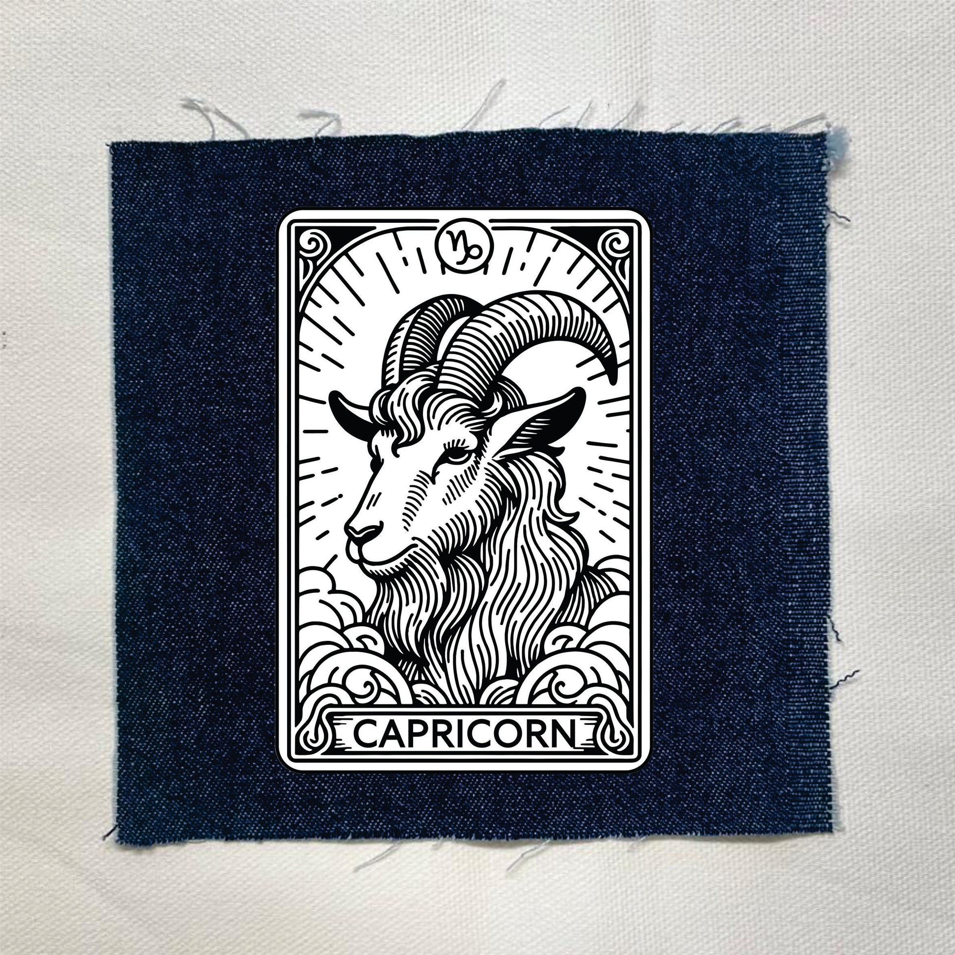 Capricorn Zodiac Dark Denin Patch