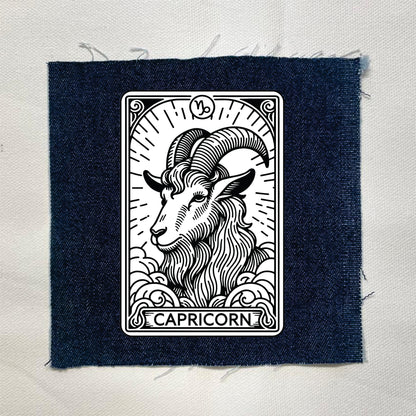 Capricorn Zodiac Dark Denin Patch