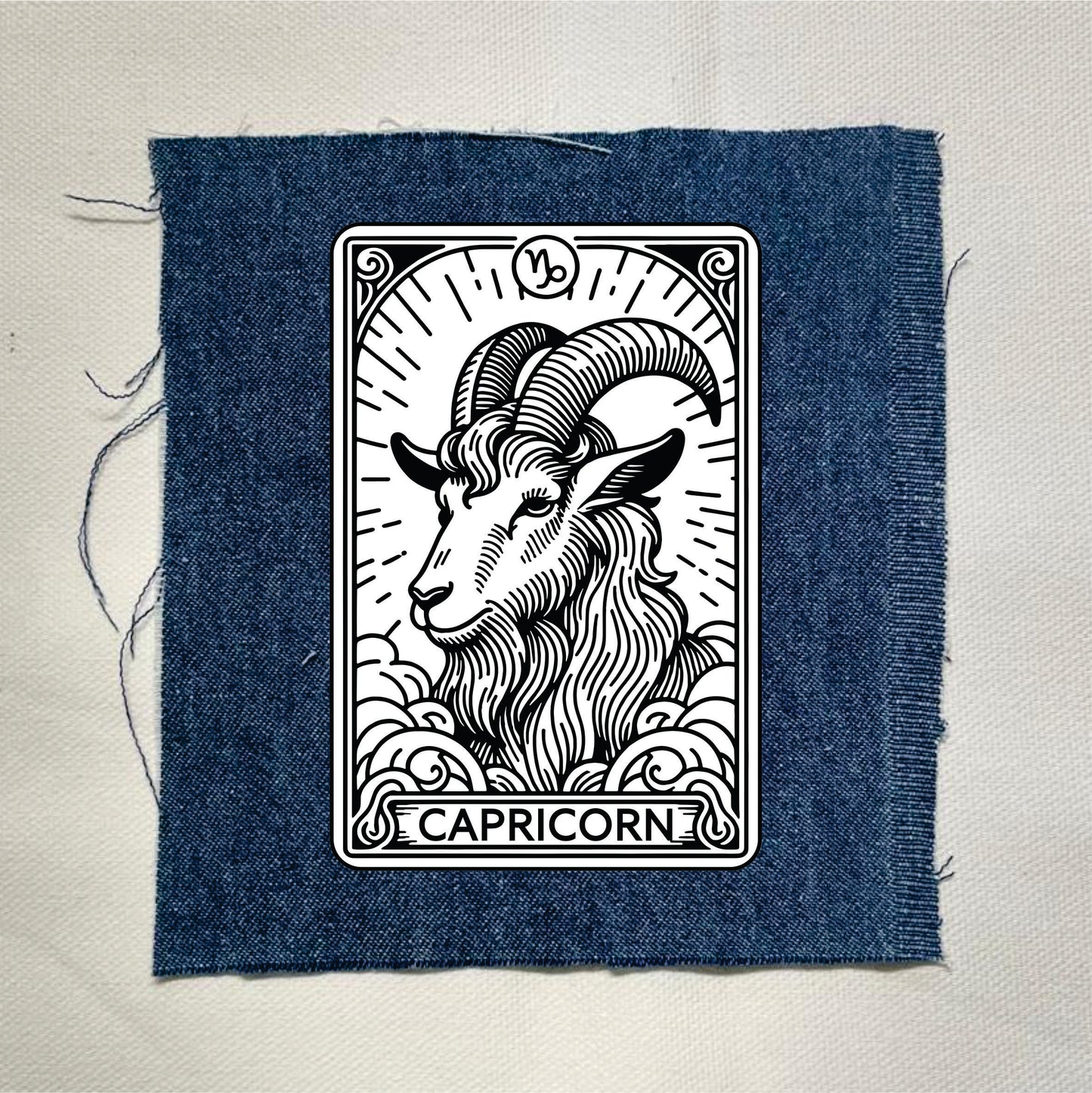 Capricorn Zodiac Light Denin Patch