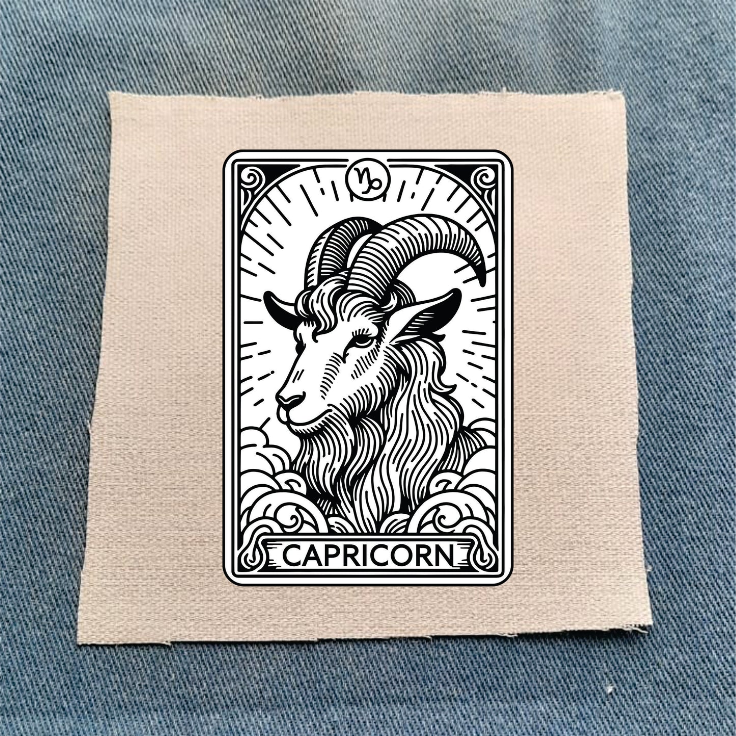 Capricorn Zodiac White Patch