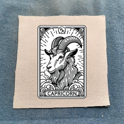 Capricorn Zodiac White Patch