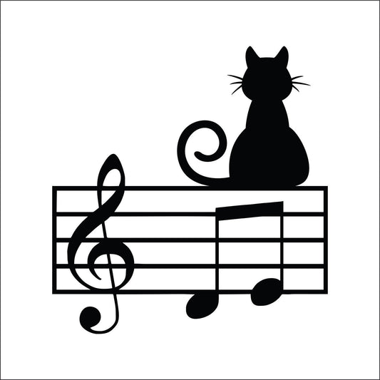 CAT Music lines symbols Treble Clef Key Vinyl Decal Sticker