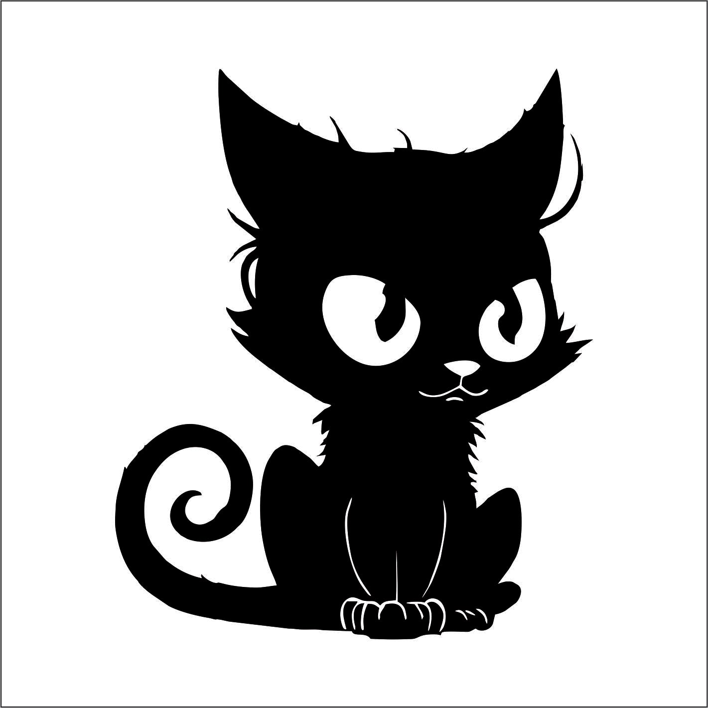 Cute Black Cat Vinyl Decal Sticker