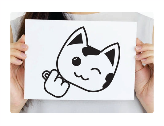 Cat Korean Heart Decal  FREE shipping