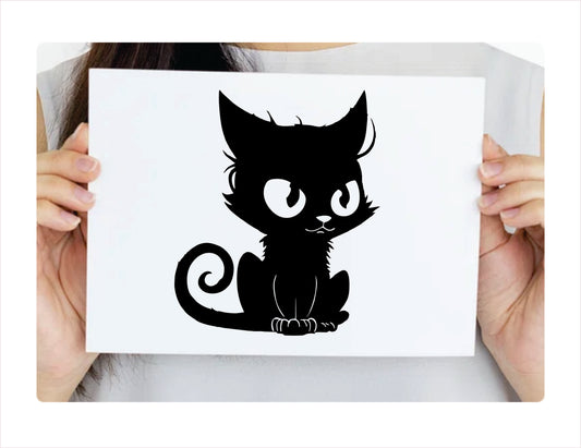 Cute Black Cat Vinyl Decal Sticker FREE shipping