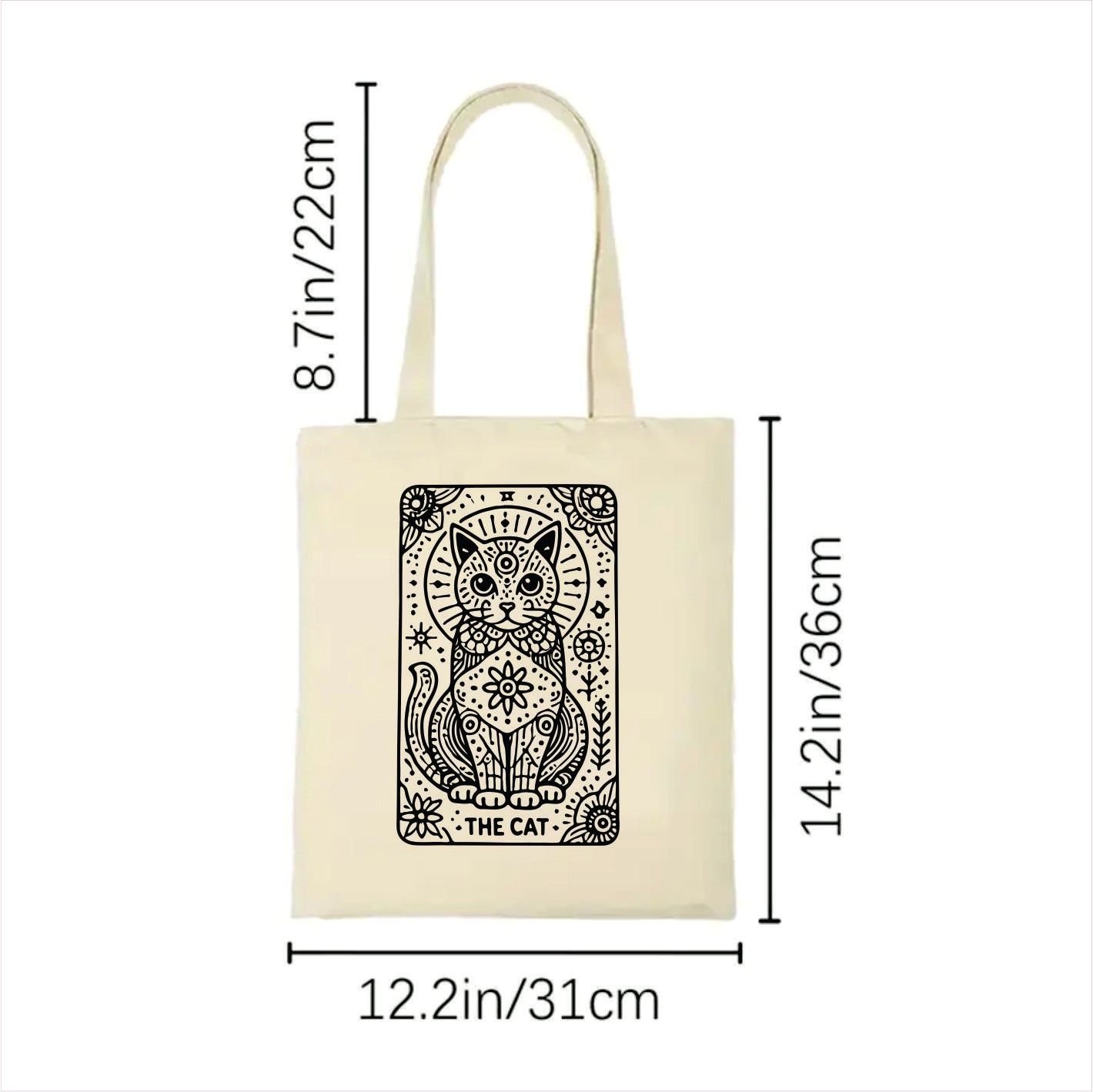 Cat gothic tote bag 2