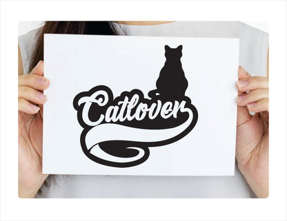 Cat Lover Black Vinyl Decal Sticker 