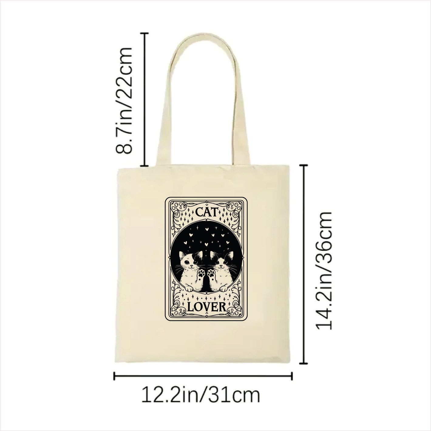 Cat lover Tarot Gothic tote bag 2