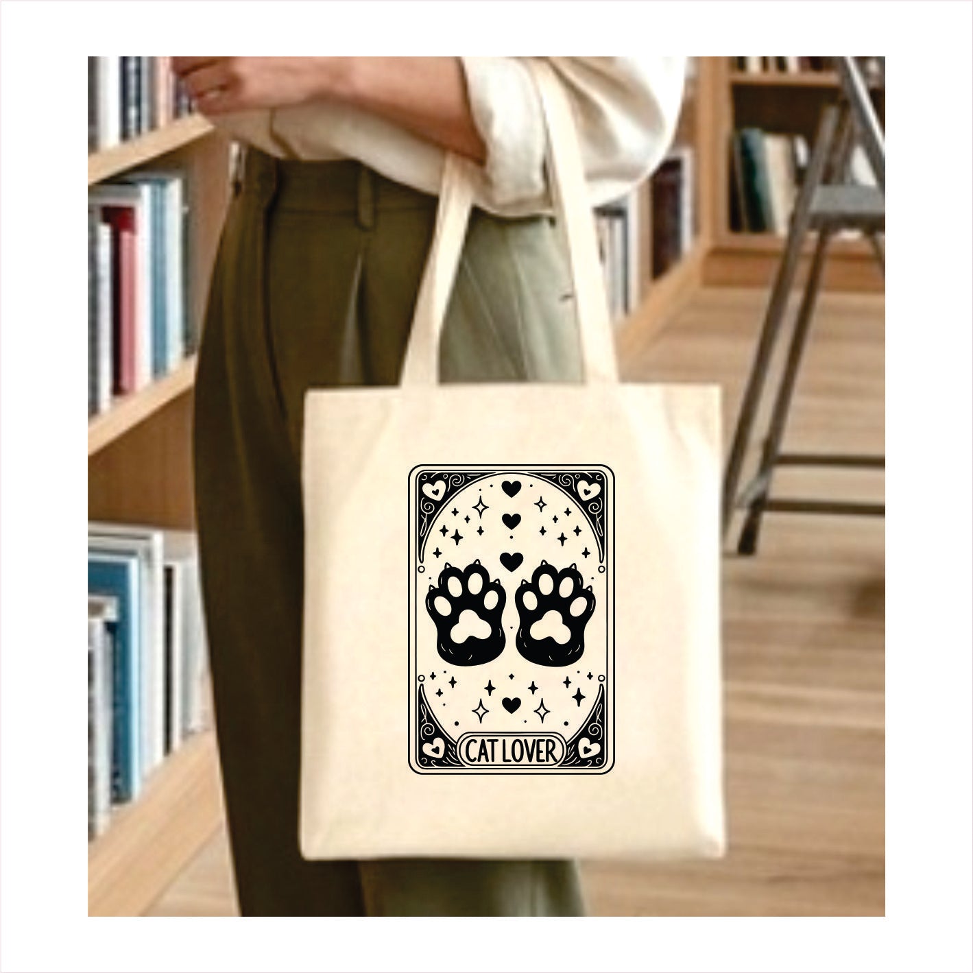 Cat lover Tarot tote bag 1