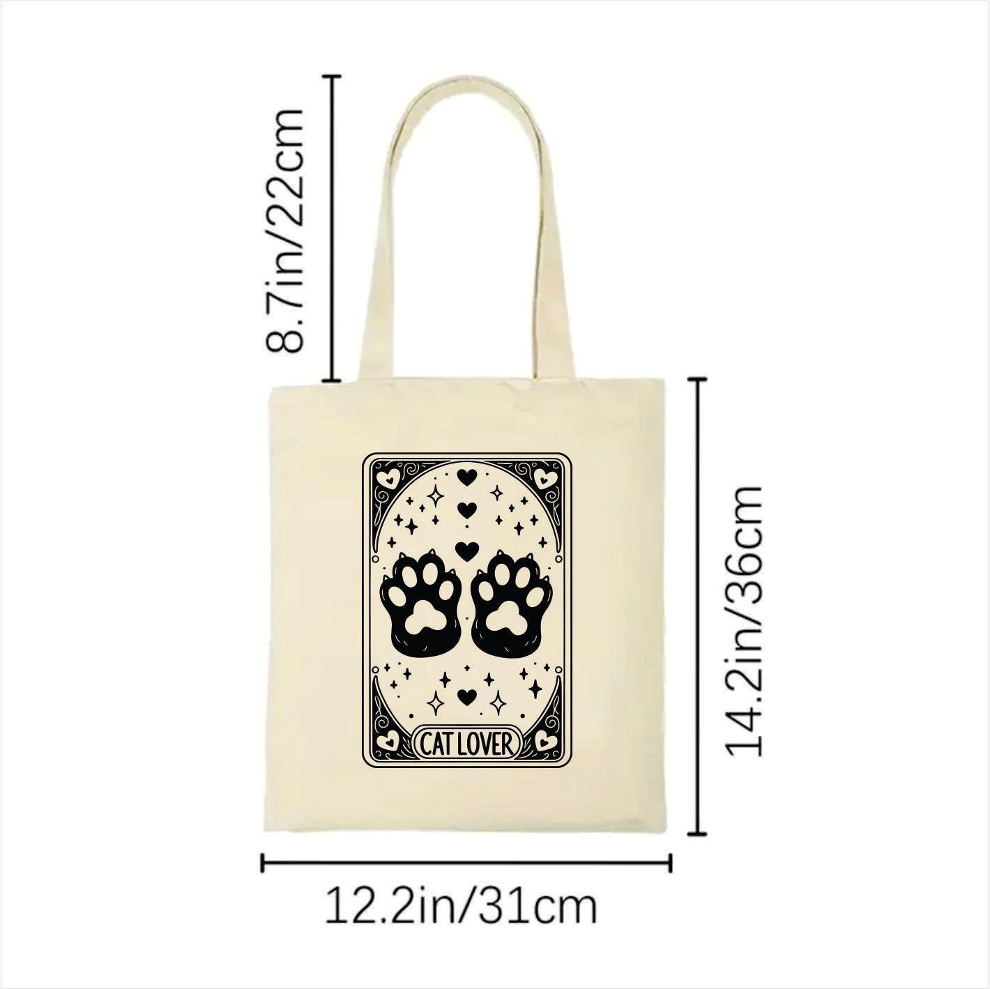 Cat lover Tarot tote bag 2