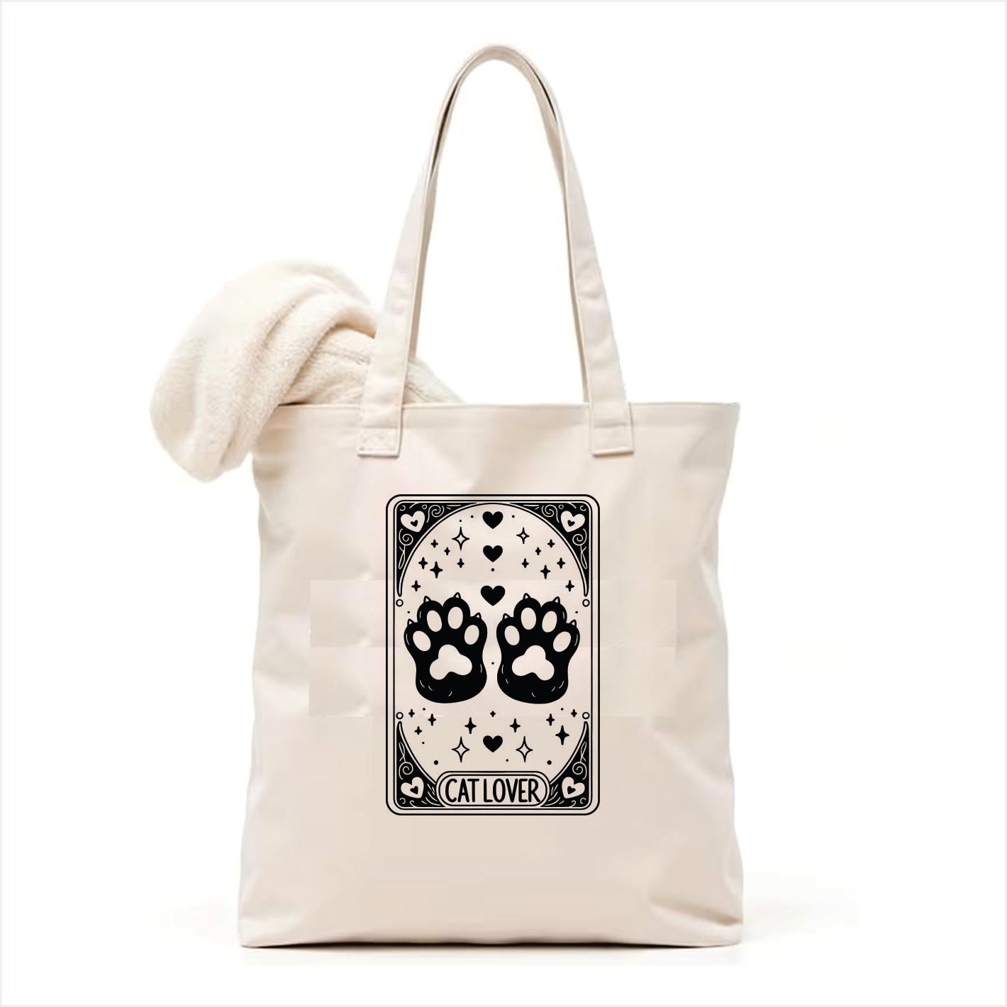 Cat lover Tarot tote bag 3