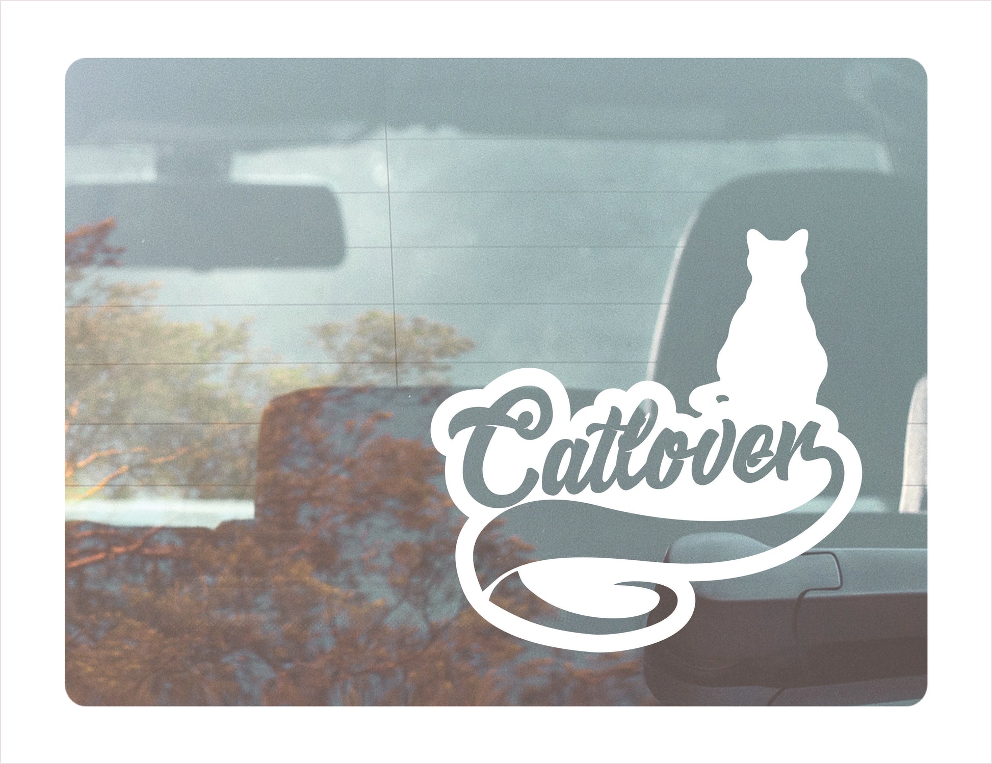 Cat Lover White Vinyl Decal Sticker 