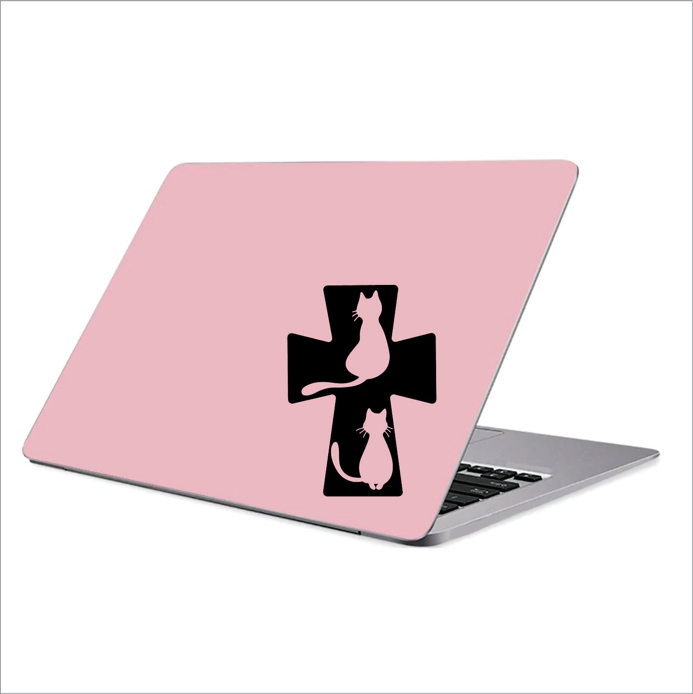 Cross Cat Vinyl Decal Sticker