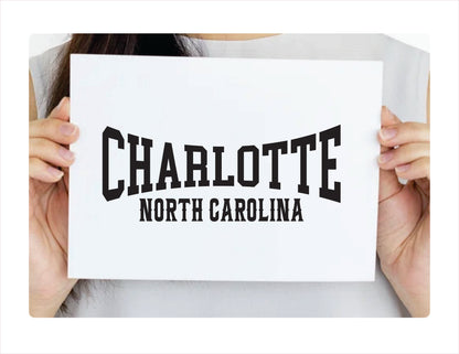 Charlotte North Carolina black Decal Sticker
