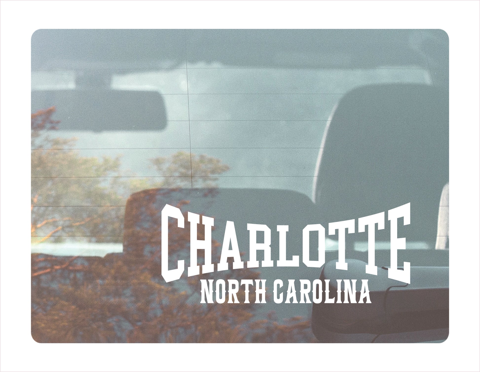 Charlotte North Carolina white Decal Sticker