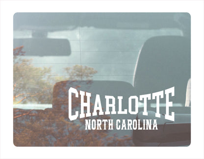 Charlotte North Carolina white Decal Sticker