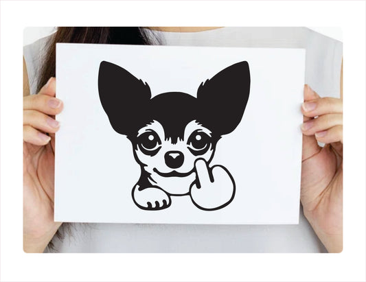 Chihuahua Middle Finger Decal Sticker - FREE shipping