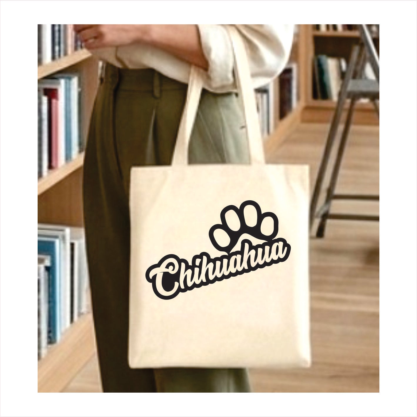 Chihuahua dog paw tote bag 1