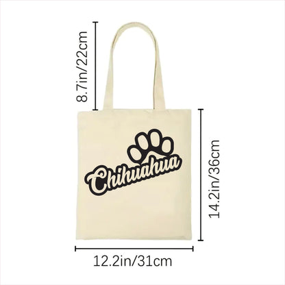 Chihuahua dog paw tote bag 2
