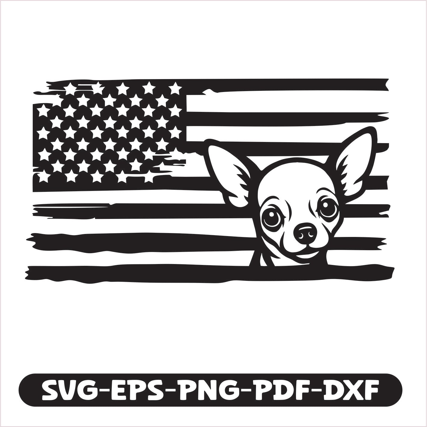 Chihuahua Dog USA SVG EPS PNG PDF DXF Cutting