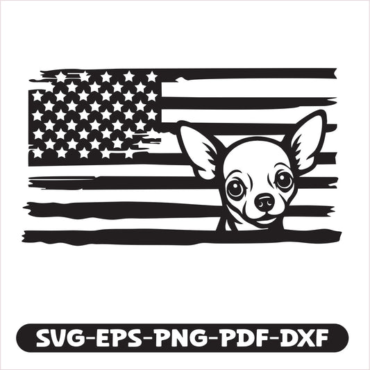Chihuahua Dog USA SVG EPS PNG PDF DXF Cutting