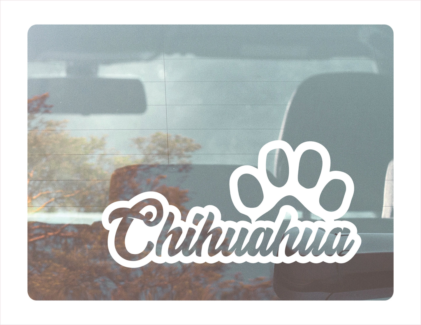 Chihuahua Paw White Decal Sticker