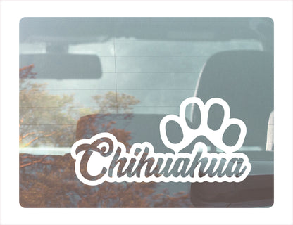 Chihuahua Paw White Decal Sticker