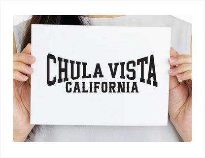 Chula Vista California black Decal Sticker