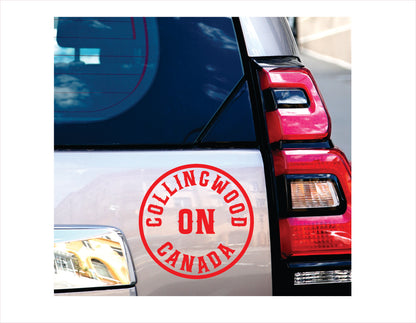 Collingwood Ontario Canada Red Decal Sticker