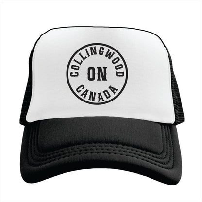 Black and white cap with 'Collingwood ON Canada' text on a white background