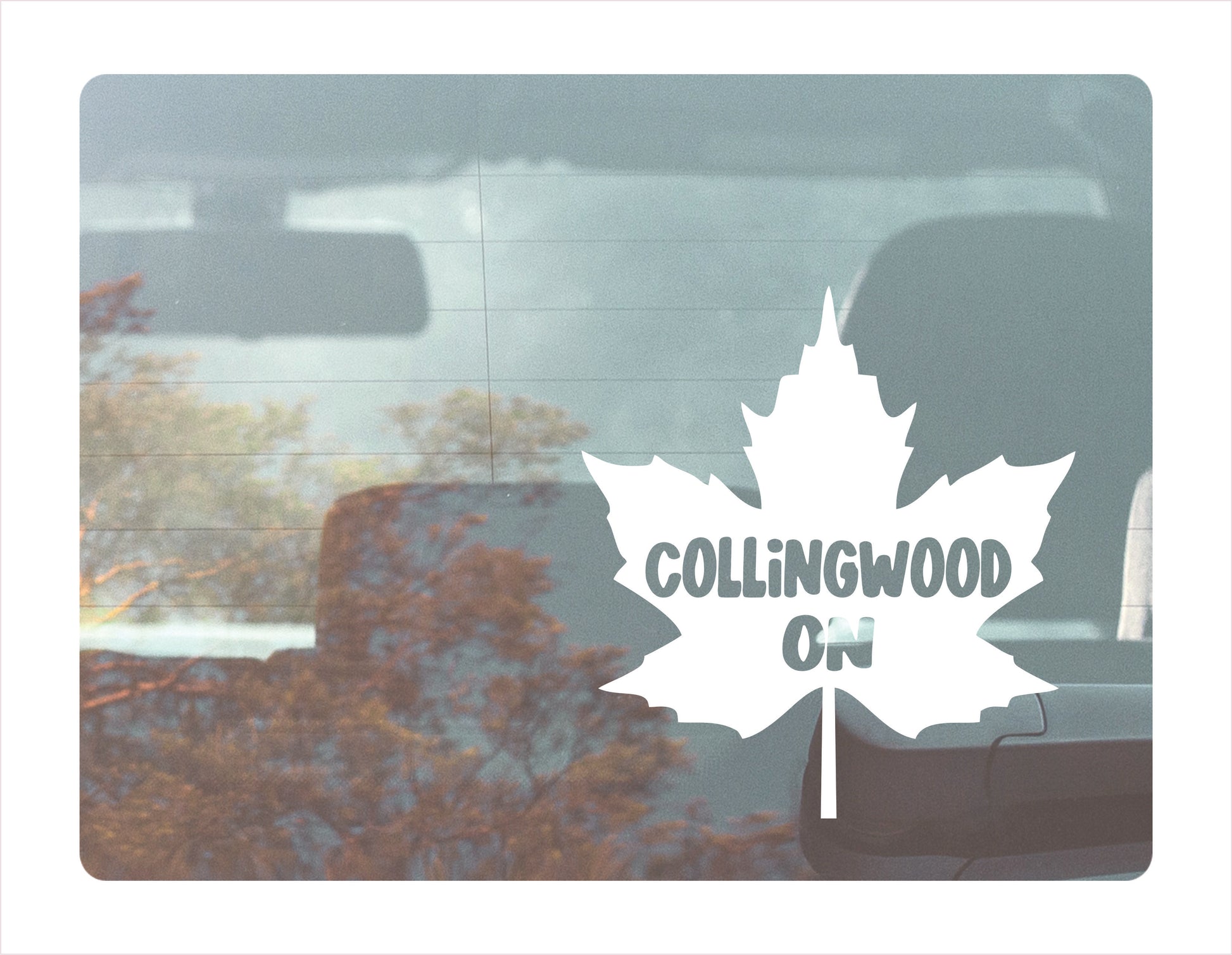 Collingwood Ontario maple leaf Canada White Decal Sticker