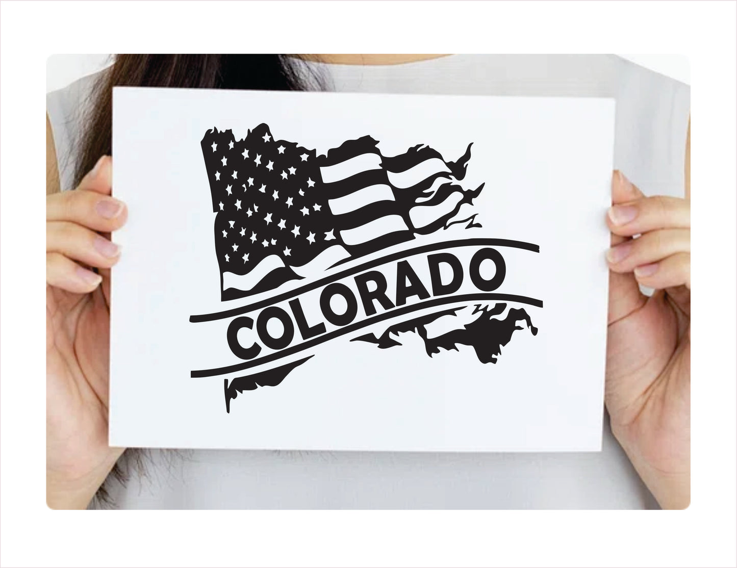 Colorado State Usa Black Decal Sticker