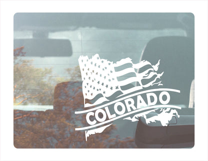 Colorado State Usa White Decal Sticker