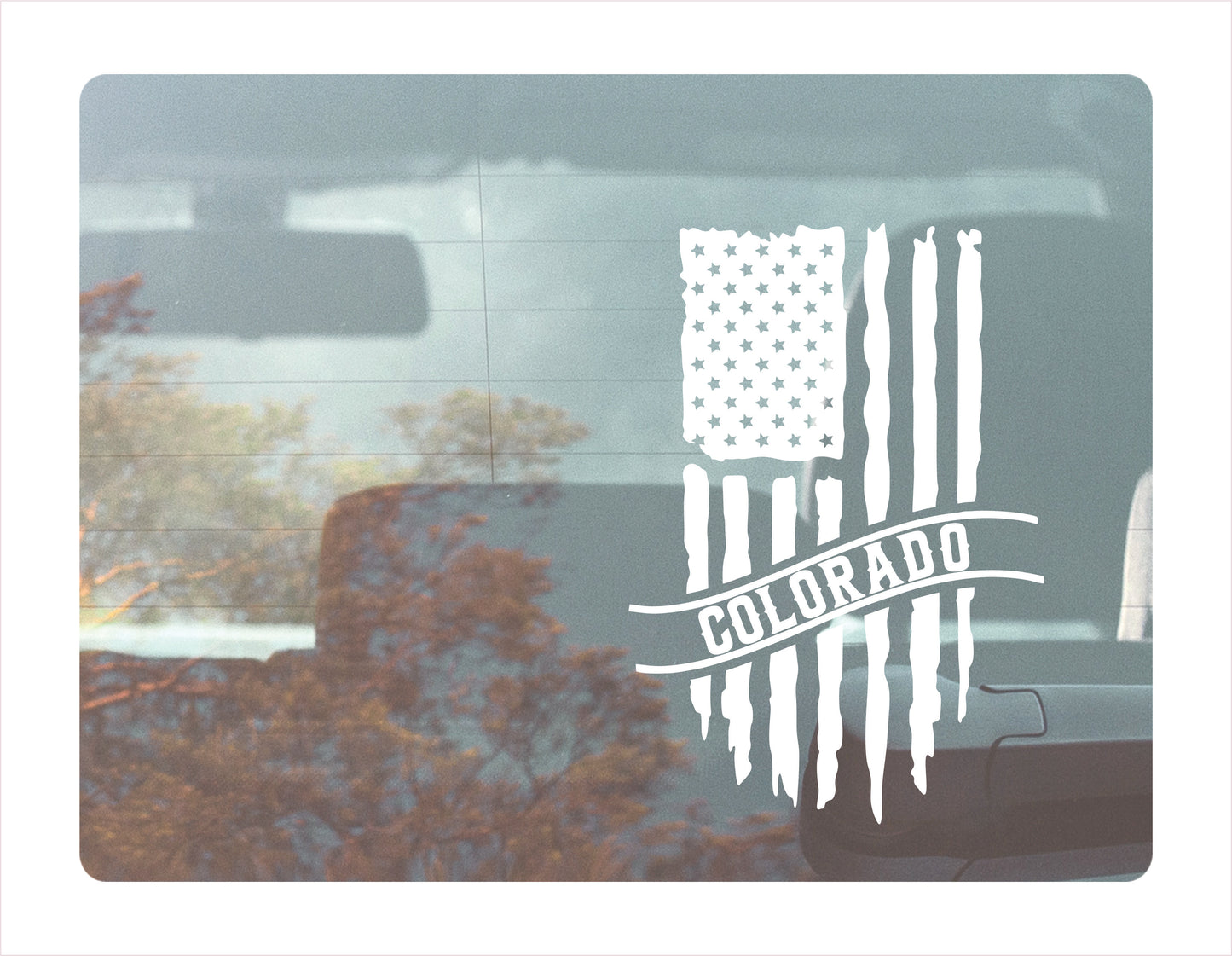 Colorado Flag Usa White Decal Sticker