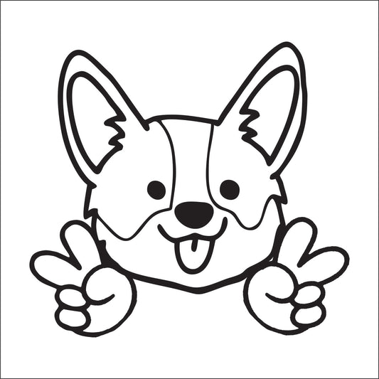 Corgi Peace Vinyl Decal